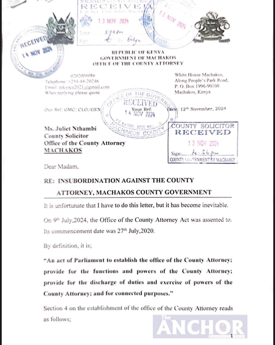 Kathili’s Six Page Fiery Missive