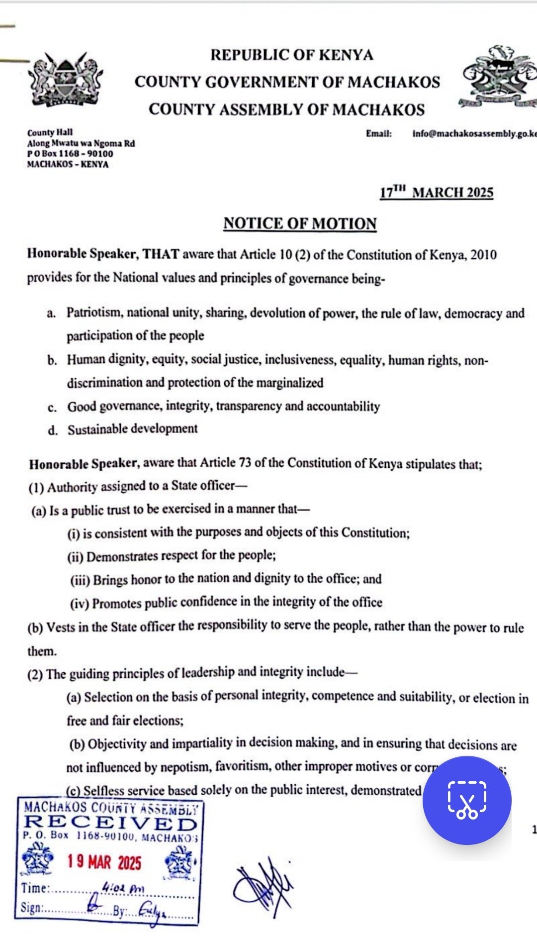 Ndeti Plots Ouster Of Assembly Speaker Kiusya