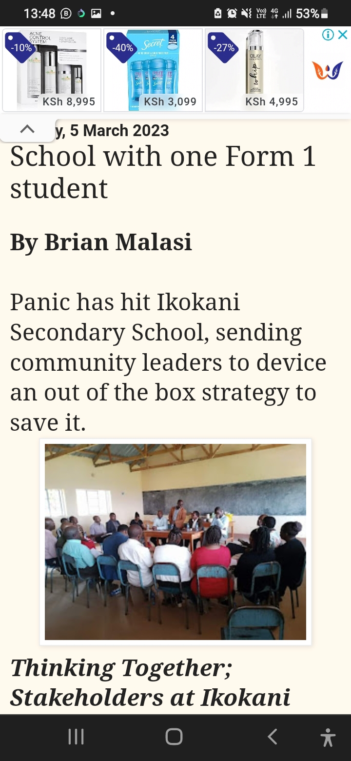 Ikokani school: Panic no more