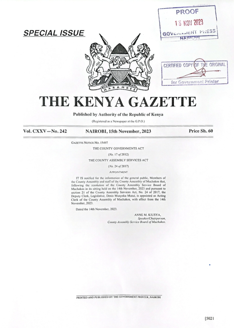 New Assembly Clerk gazetted