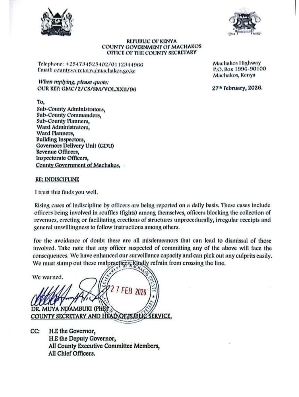 County Askaris in the Spotlight Over Cash Fights